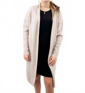 NEW HYFVE women's classy fold over cardigan in beige